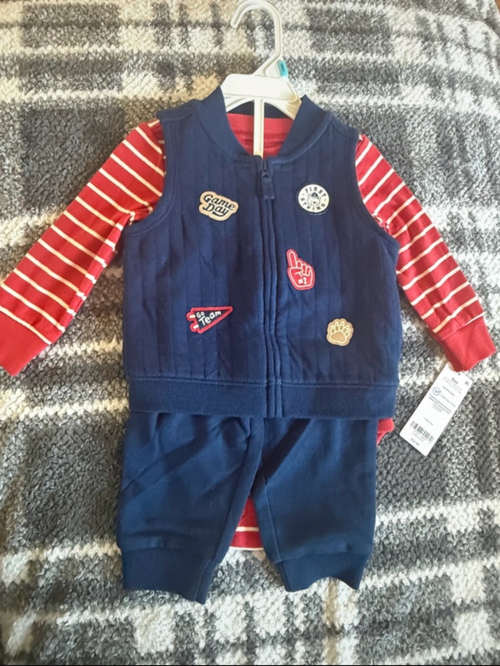 NWT Carters 3 piece game day infant boys set